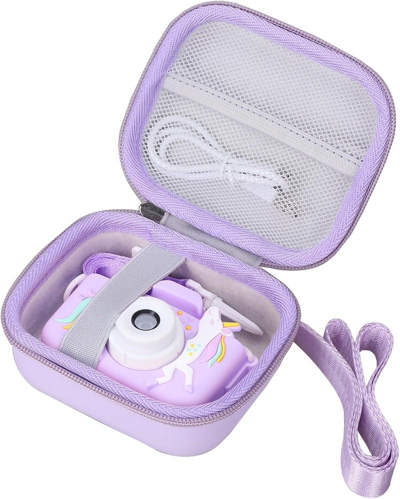 worfty Kids Camera Case Compatible with Seckton/Goopow/DITUPAN/YEEHAO/Hangrui/Masterbee/OUTUVAS/GKTZ Digital Video Camera Toys Camcorder Storage Holder Carrying - Purple Cat - Image 4